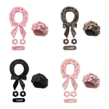 Maxbell Heatless Hair Curling Headband Portable Gift Comfortable Long Hair Curl Wrap Black