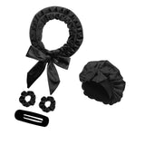Maxbell Heatless Hair Curling Headband Portable Gift Comfortable Long Hair Curl Wrap Black