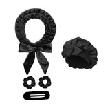 Maxbell Heatless Hair Curling Headband Portable Gift Comfortable Long Hair Curl Wrap Black