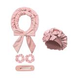Maxbell Heatless Hair Curling Headband Portable Gift Comfortable Long Hair Curl Wrap Light Pink