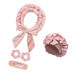 Maxbell Heatless Hair Curling Headband Portable Gift Comfortable Long Hair Curl Wrap Light Pink