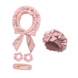 Maxbell Heatless Hair Curling Headband Portable Gift Comfortable Long Hair Curl Wrap Light Pink