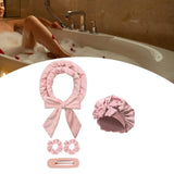 Maxbell Heatless Hair Curling Headband Portable Gift Comfortable Long Hair Curl Wrap Light Pink