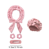 Maxbell Heatless Hair Curling Headband Portable Gift Comfortable Long Hair Curl Wrap Dark Pink