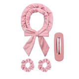 Maxbell Heatless Hair Curling Headband Portable Gift Comfortable Long Hair Curl Wrap Dark Pink