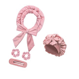 Maxbell Heatless Hair Curling Headband Portable Gift Comfortable Long Hair Curl Wrap Dark Pink