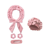 Maxbell Heatless Hair Curling Headband Portable Gift Comfortable Long Hair Curl Wrap Dark Pink
