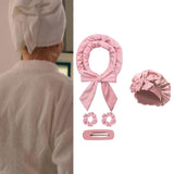Maxbell Heatless Hair Curling Headband Portable Gift Comfortable Long Hair Curl Wrap Dark Pink