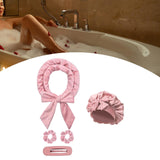 Maxbell Heatless Hair Curling Headband Portable Gift Comfortable Long Hair Curl Wrap Dark Pink