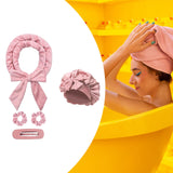 Maxbell Heatless Hair Curling Headband Portable Gift Comfortable Long Hair Curl Wrap Dark Pink