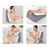Maxbell Bed Wedge Pillow Back Support Removable Washable Cover Large Elevated Pillow White Gray