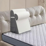 Maxbell Bed Wedge Pillow Back Support Removable Washable Cover Large Elevated Pillow White Gray