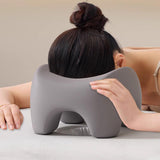 Maxbell Face Down Prone Pillow Ergonomics Massage Face Cushion for Home Plane Travel gray