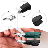 Maxbell Slanted Curved Nail Clippers Wide Mouth for Thick Toenails Men Women Seniors Green