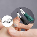 Maxbell Slanted Curved Nail Clippers Wide Mouth for Thick Toenails Men Women Seniors Green