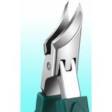 Maxbell Slanted Curved Nail Clippers Wide Mouth for Thick Toenails Men Women Seniors Green