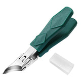 Maxbell Slanted Curved Nail Clippers Wide Mouth for Thick Toenails Men Women Seniors Green