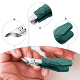 Maxbell Slanted Curved Nail Clippers Wide Mouth for Thick Toenails Men Women Seniors Green