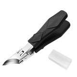 Maxbell Slanted Curved Nail Clippers Wide Mouth for Thick Toenails Men Women Seniors Black