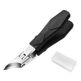 Maxbell Slanted Curved Nail Clippers Wide Mouth for Thick Toenails Men Women Seniors Black