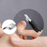 Maxbell Slanted Curved Nail Clippers Wide Mouth for Thick Toenails Men Women Seniors Black