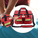 Maxbell First Aid Bag Empty 14.17x8.66x8.66inch Emergency Bag for Car Camping Hiking Red