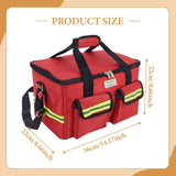 Maxbell First Aid Bag Empty 14.17x8.66x8.66inch Emergency Bag for Car Camping Hiking Red