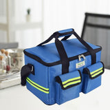 Maxbell First Aid Bag Empty 14.17x8.66x8.66inch Emergency Bag for Car Camping Hiking Blue