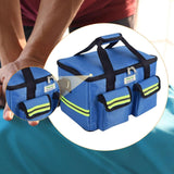 Maxbell First Aid Bag Empty 14.17x8.66x8.66inch Emergency Bag for Car Camping Hiking Blue