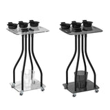 Maxbell Salon Tray Cart on Wheels Hairstylist Hairdresser Professional Salon Trolley clear