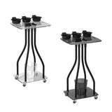 Maxbell Salon Tray Cart on Wheels Hairstylist Hairdresser Professional Salon Trolley clear