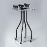 Maxbell Salon Tray Cart on Wheels Hairstylist Hairdresser Professional Salon Trolley clear