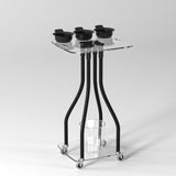 Maxbell Salon Tray Cart on Wheels Hairstylist Hairdresser Professional Salon Trolley clear