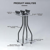 Maxbell Salon Tray Cart on Wheels Hairstylist Hairdresser Professional Salon Trolley clear