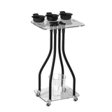 Maxbell Salon Tray Cart on Wheels Hairstylist Hairdresser Professional Salon Trolley clear
