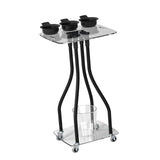 Maxbell Salon Tray Cart on Wheels Hairstylist Hairdresser Professional Salon Trolley clear