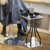 Maxbell Salon Tray Cart on Wheels Hairstylist Hairdresser Professional Salon Trolley clear