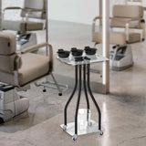 Maxbell Salon Tray Cart on Wheels Hairstylist Hairdresser Professional Salon Trolley clear