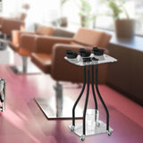 Maxbell Salon Tray Cart on Wheels Hairstylist Hairdresser Professional Salon Trolley clear