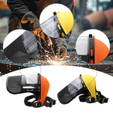 Maxbell Trimmer Face Shield Lawn Mower Mask for Landscaping Forestry Farming Weeding Orange