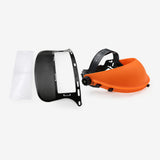 Maxbell Trimmer Face Shield Lawn Mower Mask for Landscaping Forestry Farming Weeding Orange
