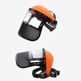 Maxbell Trimmer Face Shield Lawn Mower Mask for Landscaping Forestry Farming Weeding Orange