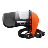 Maxbell Trimmer Face Shield Lawn Mower Mask for Landscaping Forestry Farming Weeding Orange