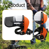 Maxbell Trimmer Face Shield Lawn Mower Mask for Landscaping Forestry Farming Weeding Orange