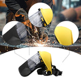 Maxbell Trimmer Face Shield Lawn Mower Mask for Landscaping Forestry Farming Weeding Yellow