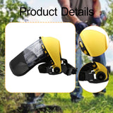 Maxbell Trimmer Face Shield Lawn Mower Mask for Landscaping Forestry Farming Weeding Yellow