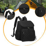 Maxbell Insulated Cooler Breastmilk Bag Portable Diaper Organizer for Outdoor Travel Black