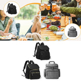 Maxbell Insulated Cooler Breastmilk Bag Portable Diaper Organizer for Outdoor Travel Black