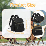 Maxbell Insulated Cooler Breastmilk Bag Portable Diaper Organizer for Outdoor Travel Black Golden