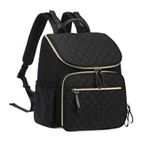 Maxbell Insulated Cooler Breastmilk Bag Portable Diaper Organizer for Outdoor Travel Black Golden